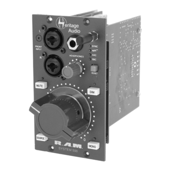 Heritage Audio RAM System 500 User Manual