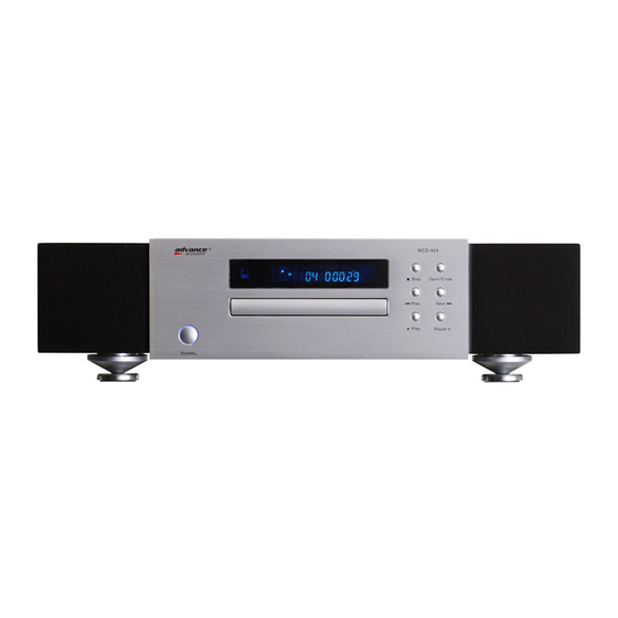 Advance acoustic MCD-404 Quick Start Manual