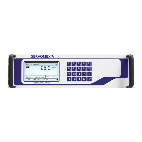 Spectris SERVOMEX SERVOPRO HFID Quick Start Manual