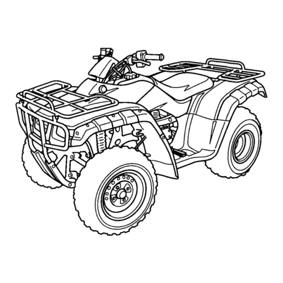 Honda TRX350FE Fourtrax 350 4x4 ES Owner's Manual