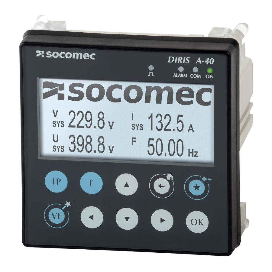 socomec DIRIS A-40 Instruction Manual