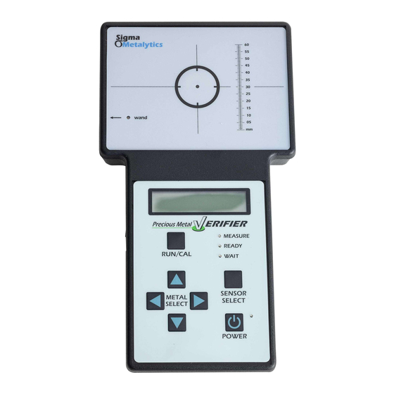 Sigma Metalytics Precious Metal Verifier Quick Start Manual