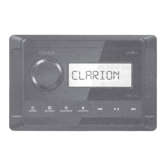 Marine Audio clarion CMM-20 Owner's Manual