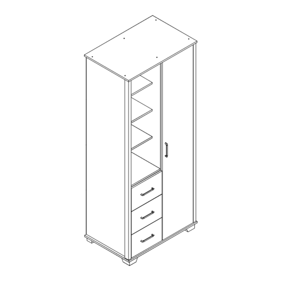 Seconique OLIVER 1 DOOR 3 DRAWER OPEN SHELF WARDROBE Assembly Instructions Manual