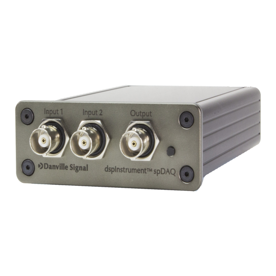 Danville Signal Processing dspInstrument spDAQ Manuals