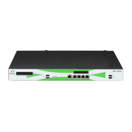 Sonus SBC 2000 Series Configuration Manual