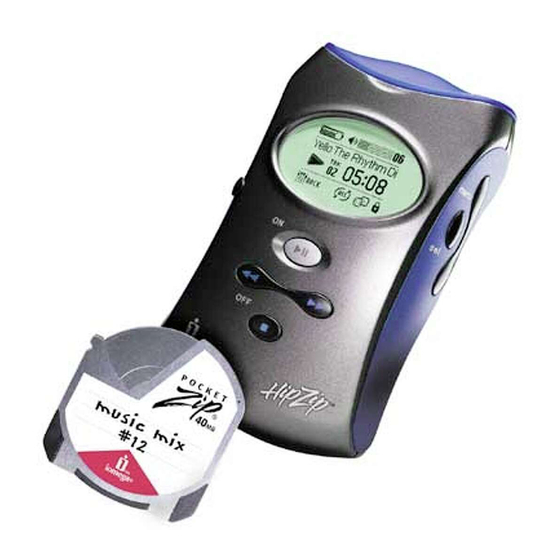 Iomega HipZip Quick Start Manual