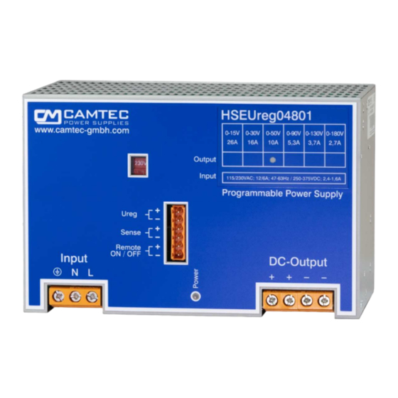 Camtec Powersolve HSEUREG04801 Series Manual
