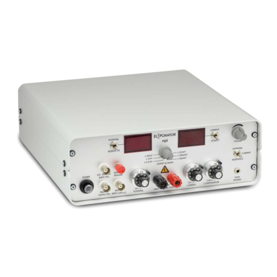 NPI ELECTROPORATOR ELP-02D Operating Instructions And System Description