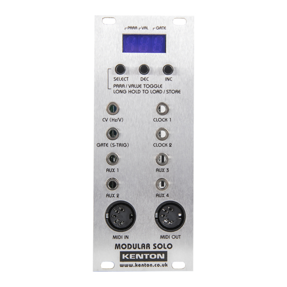 Kenton Modular Solo Operating Manual