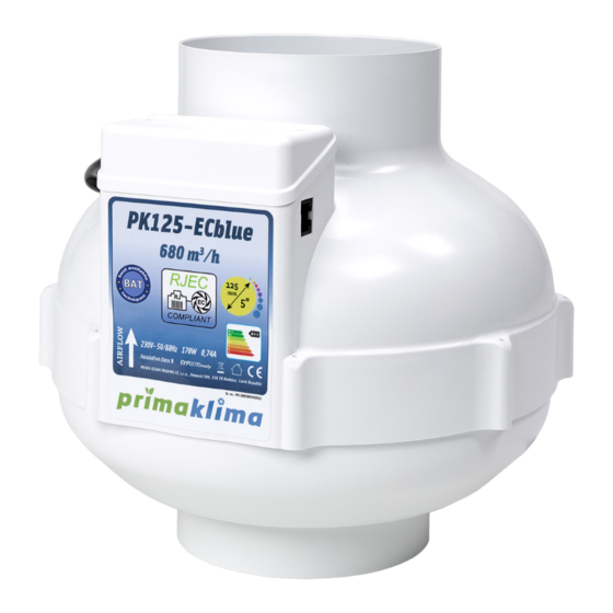 Prima Klima PK125-ECblue Instructions