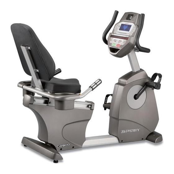 Spirit CR800 Recumbent Owner's Manual