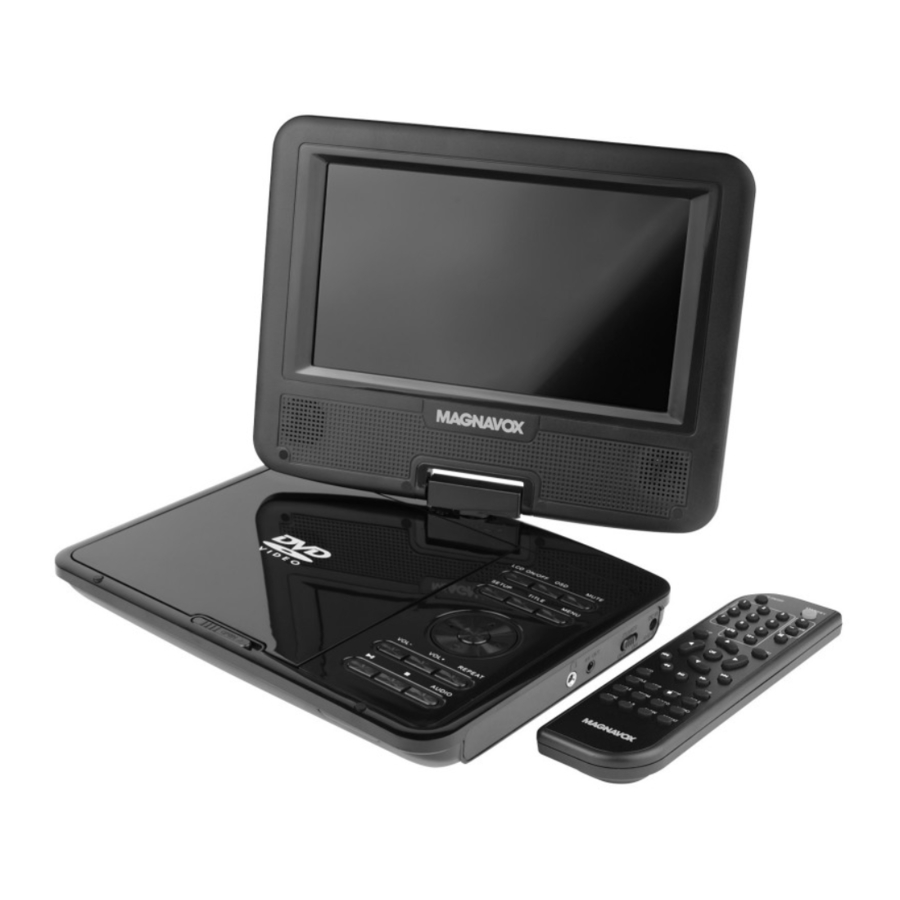 Magnavox MTFT716n - 7 INCH PORTABLE DVD PLAYER with Swivel Screen Display Manual