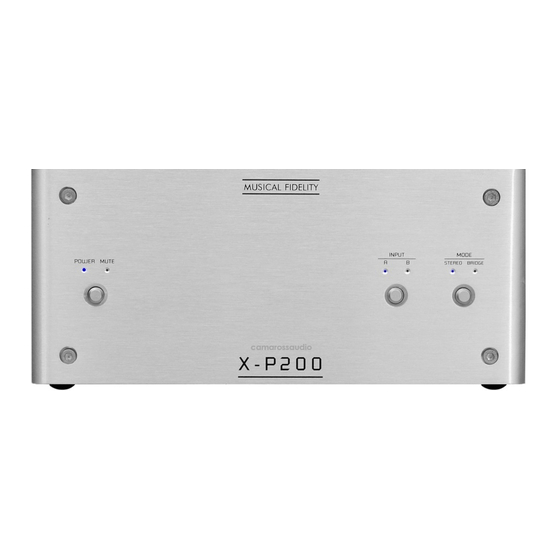 Musical Fidelity X-P200 Instructions For Use