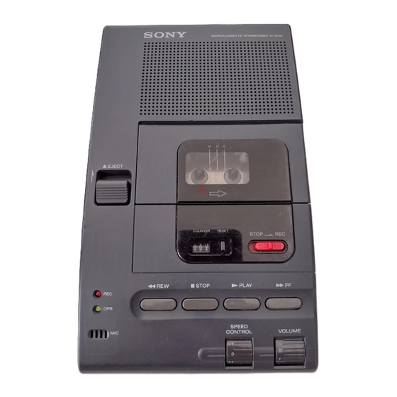 Sony M-2000 - Microcassette Transcriber/Recorder Manuals