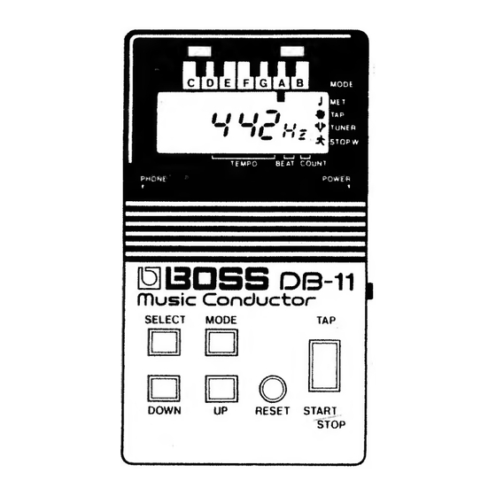 Boss DB-11 Instructions Manual