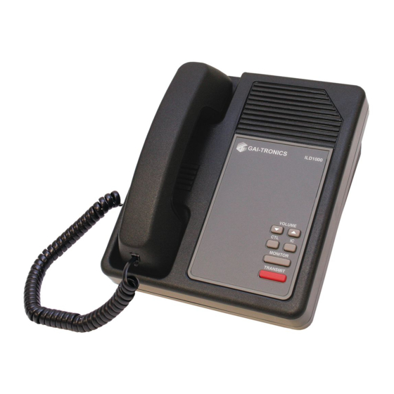 GAI-Tronics ILD1000A User And Installation Manual