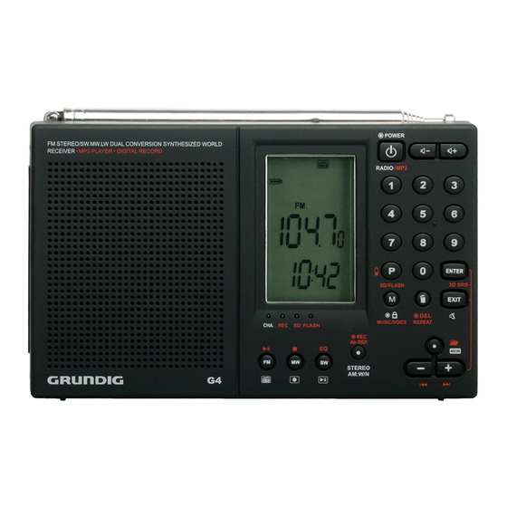 GRUNDIG G4 WORLD RECORDER OWNER'S MANUAL Pdf Download | ManualsLib