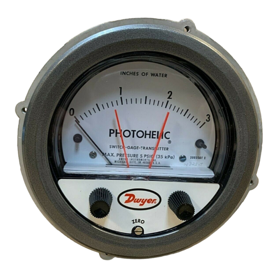Dwyer Instruments PHOTOHELIC 3000 SGT series Specifications-Installation And Operating Instructions