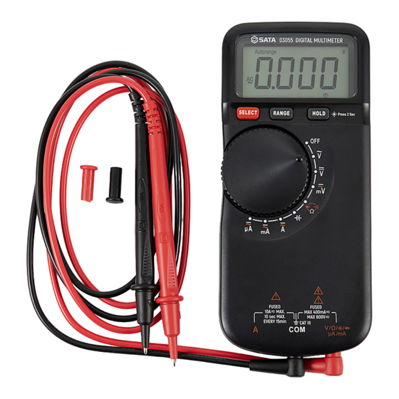 SATA 03055 Thin Digital Multimeter Manuals