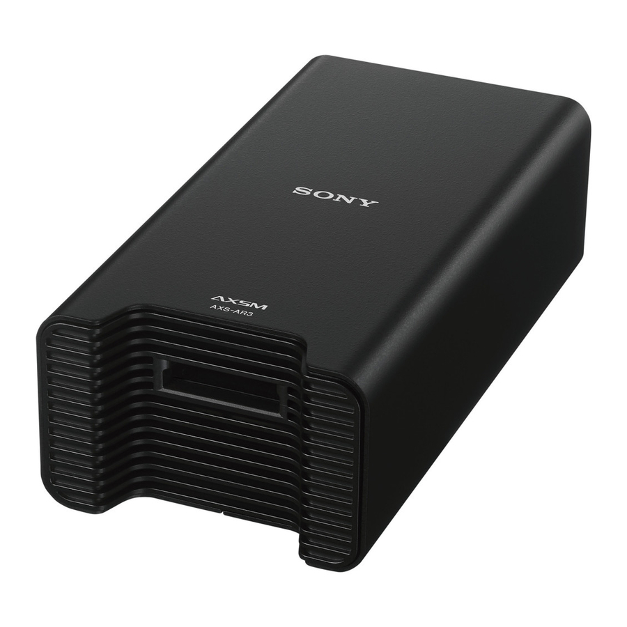 Sony AXSAR3 AXS Memory Card Reader Operating Instructions ManualsLib