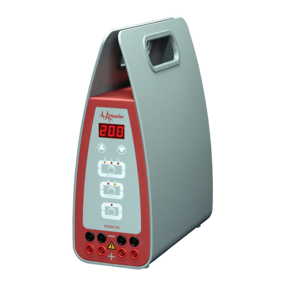User Manuals: Hoefer PS200HC Current Power Supply