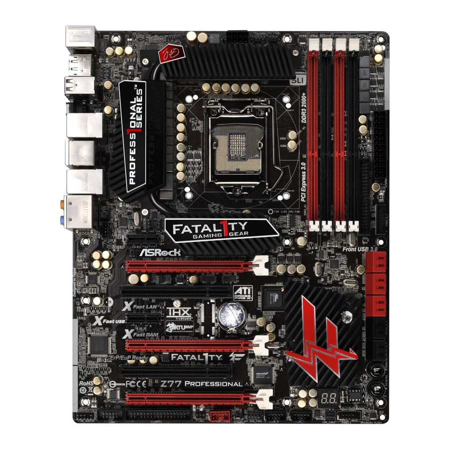 ASROCK Fatal1ty Z77 Professional Series Quick Installation Manual