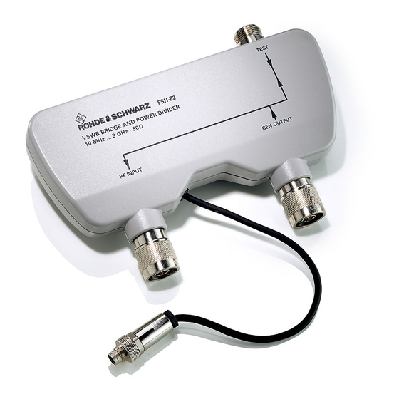 Rohde & Schwarz FSH-Z2 Service Manual
