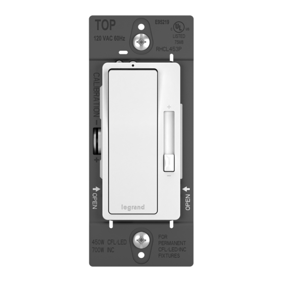 LEGRAND WattStopper radiant RHCL453P Quick Installation Instructions