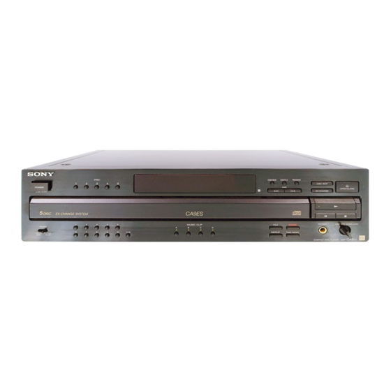 Sony CDP-CA9ES - 5 Disc Cd Changer Manuals