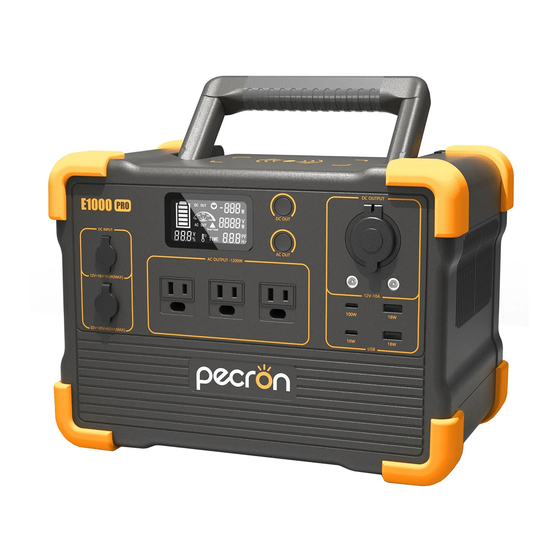Pecron E1000 PRO Portable Power Station Manuals
