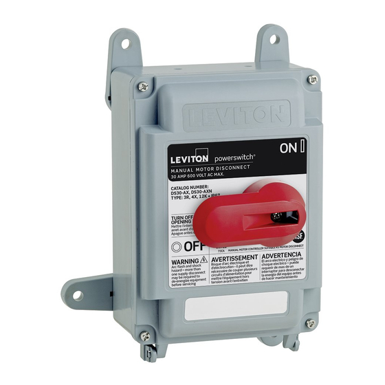 Leviton PowerSwitch DS30-AX Installation Instructions