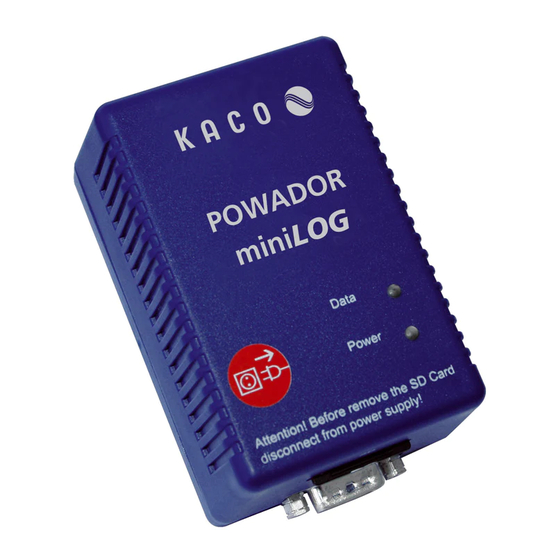 Kaco Powador-miniLOG Instruction Manual