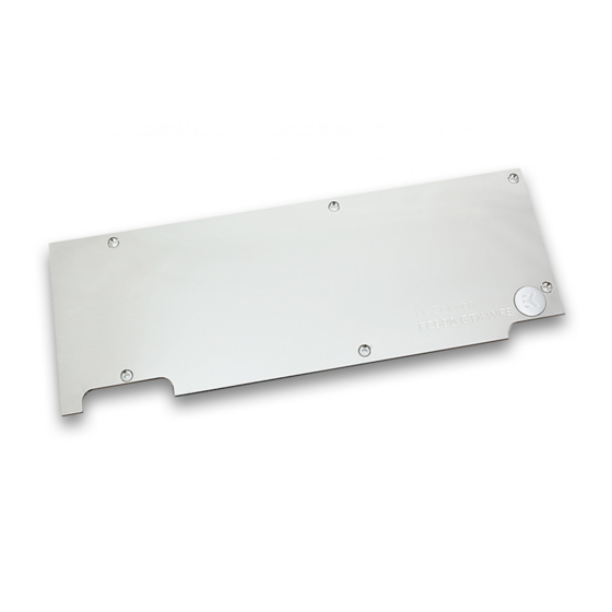 ekwb EK-FC980 GTX TF5 R2.0 Backplate Installation And Mounting Manuals