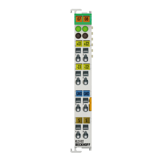 Beckhoff KL3102 2-channel analog input Manuals