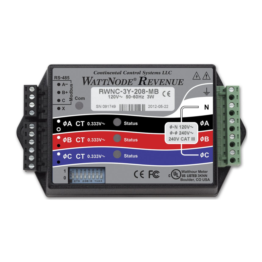 User Manuals: WattNode BACnet Energy Meter