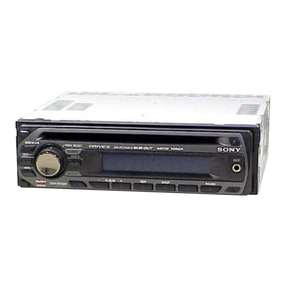 Sony CDX-GT22W Operating Instructions Manual