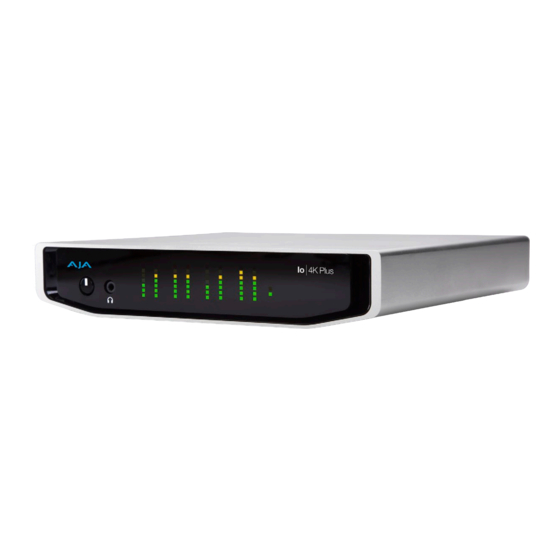AJA Io 4K Plus Installation And Operation Manual