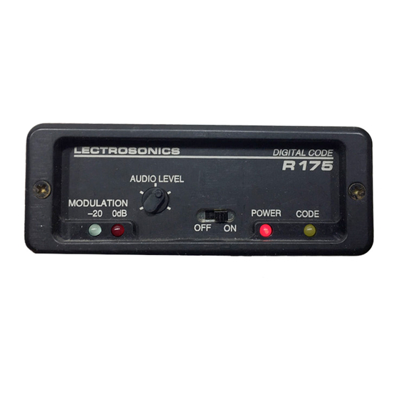 Lectrosonics SR175 Operating Instructions And Troubleshooting Manual