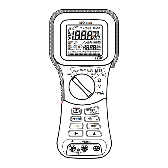 LEM ISO plus Operating Instructions Manual