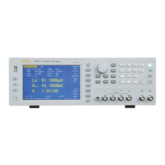User Manuals: EUCOL U2829 Series Precision LCR Meter