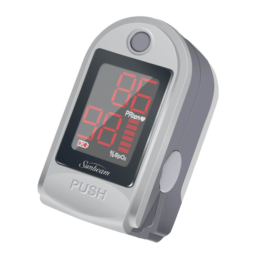Sunbeam CMS50DL, 16979 - Fingertip Pulse Oximeter Manual