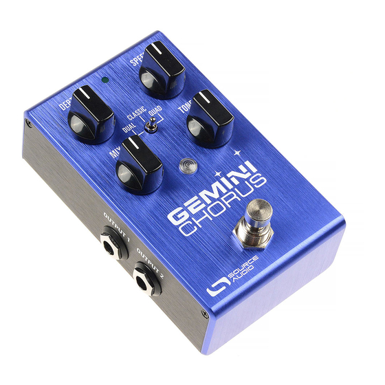 Source Audio Gemini Chorus User Manual