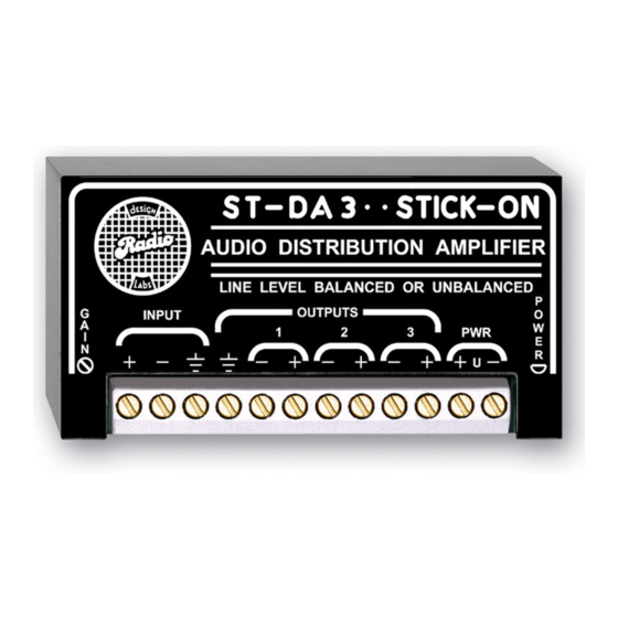 RDL STICK-ON ST-DA3 Manual