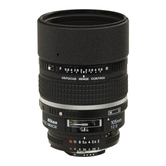 Nikon AF DC-Nikkor 105mm f/2 D Instruction Manual