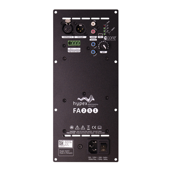 Hypex Electronics FusionAmp FA251 User Manual