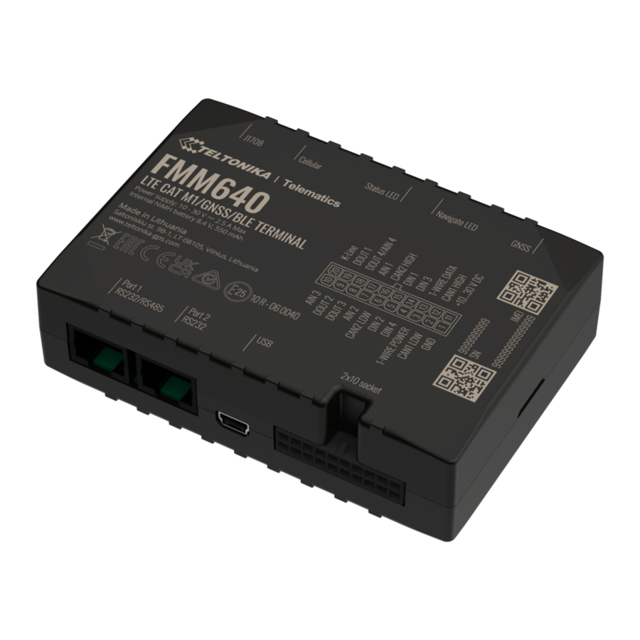 Teltonika FMM640 Quick Manual