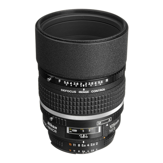 Nikon AF DC-Nikkor 105mm f/2 D Instruction Manual