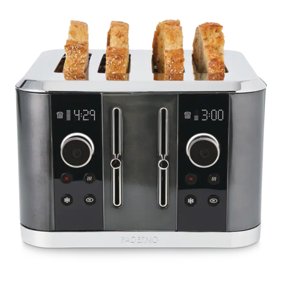 Paderno TOA006 4-Slice Toaster Manuals