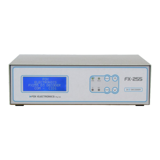 Fox Electronics FX255 D3 Instruction Manual